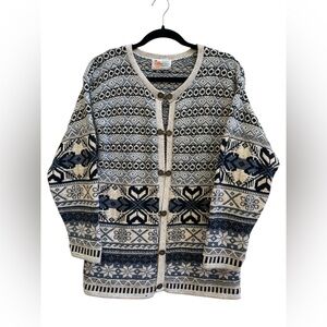 Vintage Nordic Fair Isle Knit Cardigan | Peach Tree Knitwear